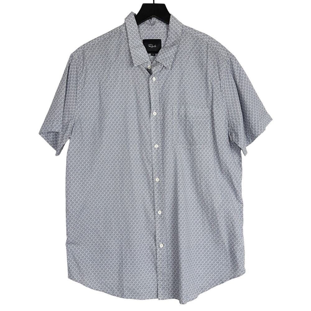 Rails Mens Carson Button Down Shirt Dot Armour Ink Blue Lyocell Blend - L - Picture 1 of 9